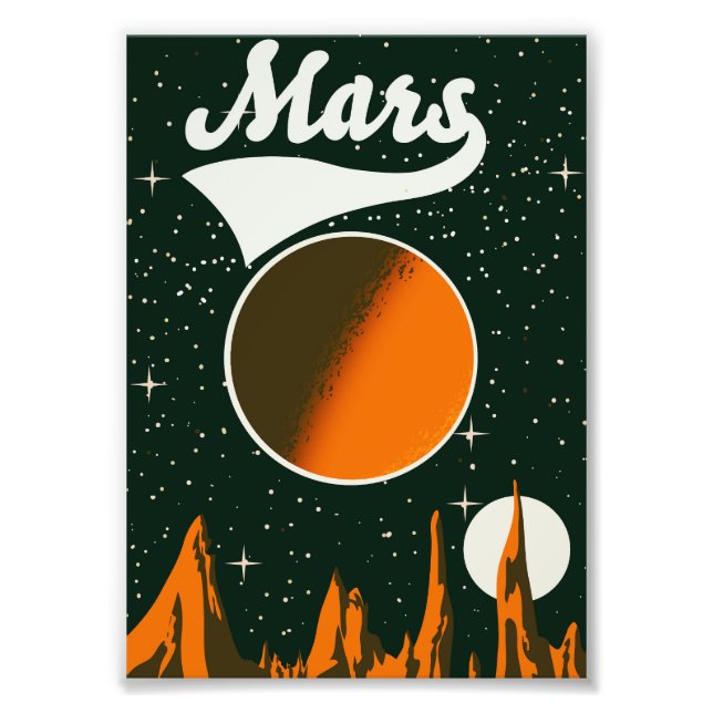 Foto Arte espacial retrô de Marte (Frente)