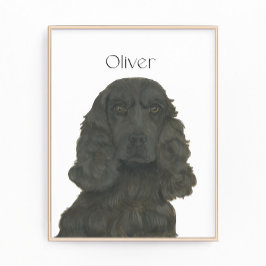 Foto Arte Espanhola de Cocker Preto Personalizado