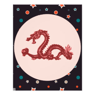 Foto Arte Fantasia Padrão Estrela Dragão Chinês