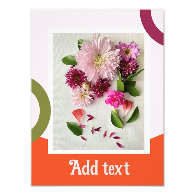 Foto Arte Floral Cor-de-Rosa e Laranja (Frente)
