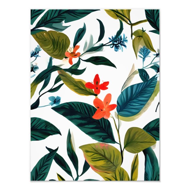 Foto Arte Floral Tropical Vibrante - Um Espalhamento do (Frente)