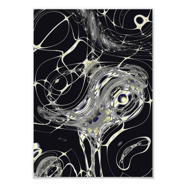 Foto Arte Fractal Abstrata Teia Dourada (Frente)