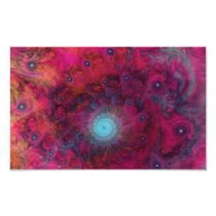 FOTO ARTE FRACTAL PSICODÉLICO ROSA E TURQUESA