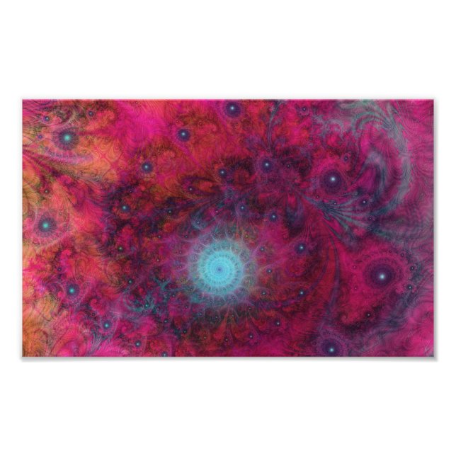 FOTO ARTE FRACTAL PSICODÉLICO ROSA E TURQUESA (Frente)
