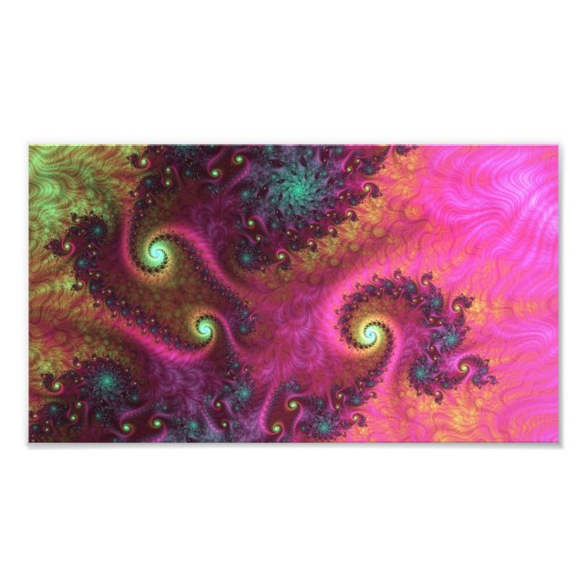 FOTO ARTE FRACTAL PSICODÉLICO ROSA E TURQUESA (Frente)