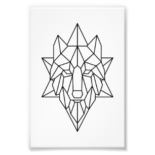 Foto Arte geométrica de lobo Arte de Parede Decoração P