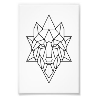 Foto Arte geométrica de lobo Arte de Parede Decoração P