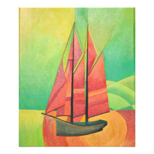 Foto Arte Geométrica do Barco à Vela Abstrato Cubist