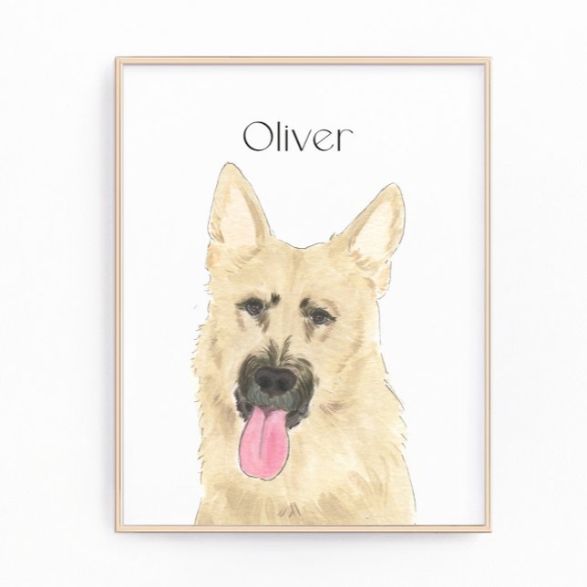 Foto Arte German shepherd Personalizada Preta e Tan (Criador carregado)