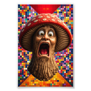 Foto Arte gráfico de homem cogumelo gritando impressão