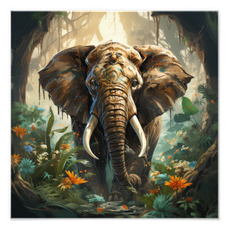 Foto Arte inspirado fantasía vida salvaje elefante