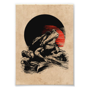 Foto Arte legal Toad Wabi Sabi Sapo Vintage Japonês