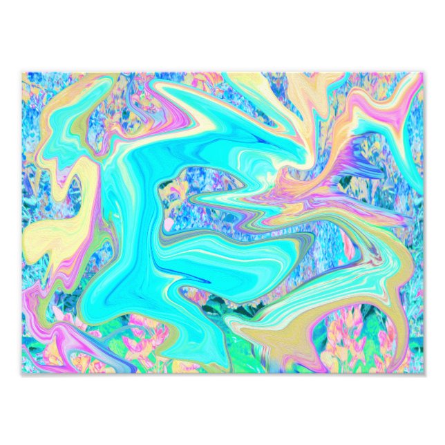 Foto Arte Líquida Azul-Aqua Retroativa em Hydrangeas Ab (Frente)