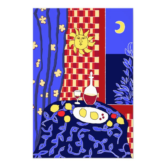 Foto Arte Moderna ainda vive com limões e vinho (Frente)