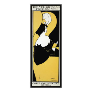 Foto Arte Nova Antiga, Mulher Lendo um Livro Amarelo