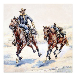 Foto Arte Ocidental A Sela Vazia por Frederic Remington
