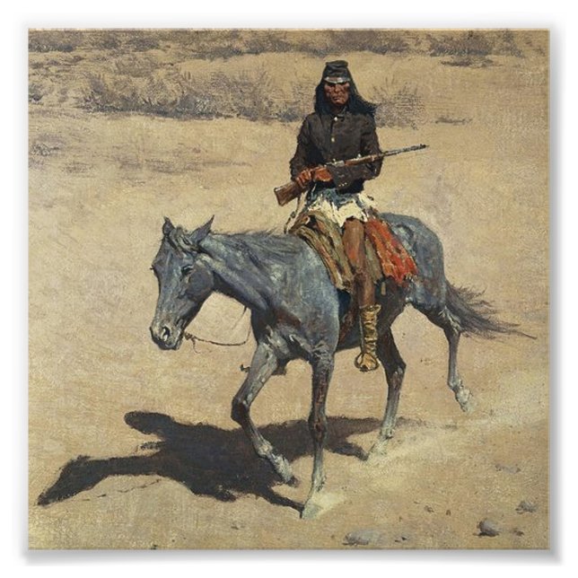 Foto Arte Ocidental de Frederic Remington “Apache Scout (Frente)