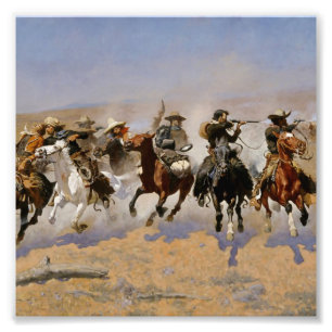 Foto Arte Ocidental de Frederic Remington “Fuga Para O
