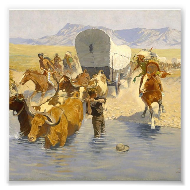 Foto Arte Ocidental de Frederic Remington “Os Emigrante (Frente)