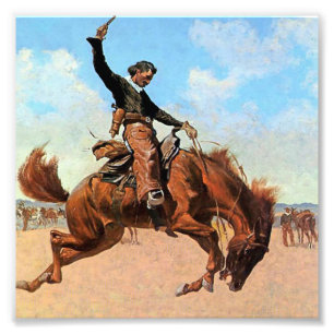 Foto Arte Ocidental de Frederic Remington “The Buck Jum
