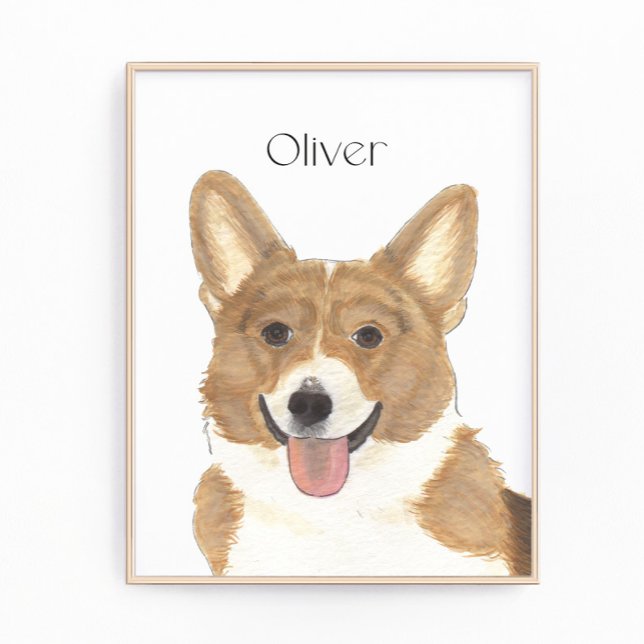 Foto Arte Personalizada de Corgi Vermelho e Branco (Criador carregado)