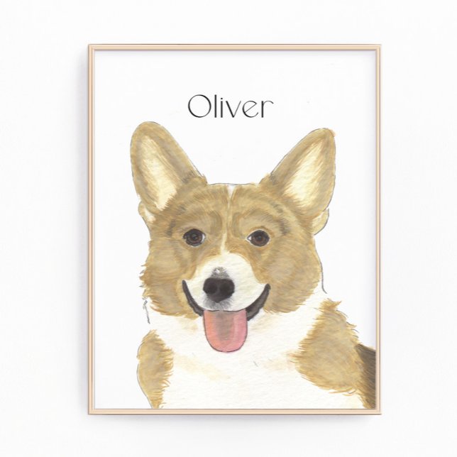 Foto Arte personalizada de mira e córgi branca (Criador carregado)