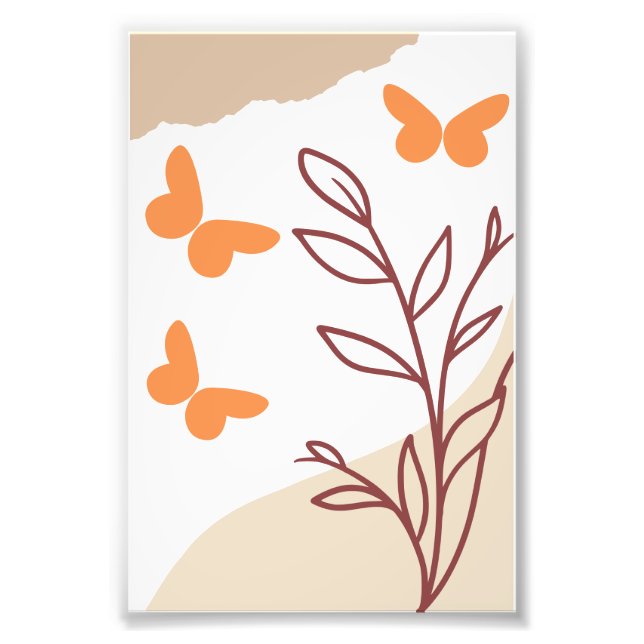 Foto arte simples de parede com borboletas (Frente)