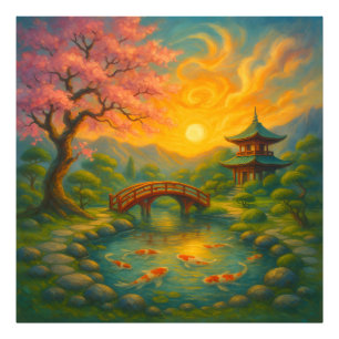 Foto Arte Sunset Wall do Jardim do Japão