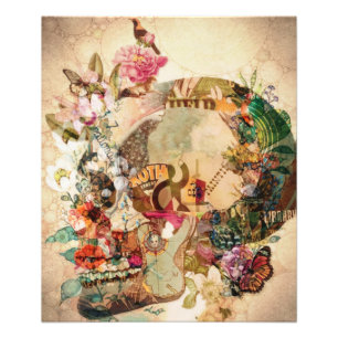 Foto Arte Vintage - Flores de Crânio