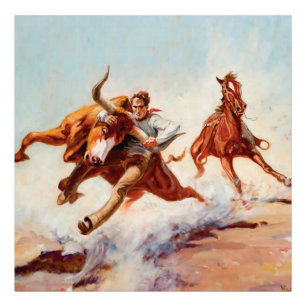 Foto Arte Western “Bull Dogger” por Will James
