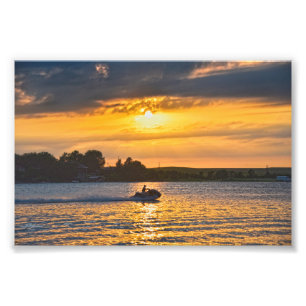 Foto Artesanato de água no Lago Wabaunsee em Sunset, K