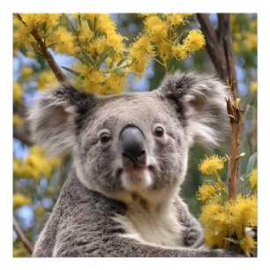 Foto Árvore De Bovinos Flor Amarelo Com Uma Koala,
