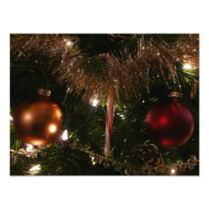 Foto Árvore de Natal II Feriado Vermelho e Dourado