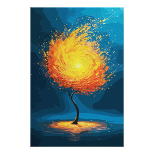 Foto Árvore Flamejante da Vida Arte Abstrata de Natur
