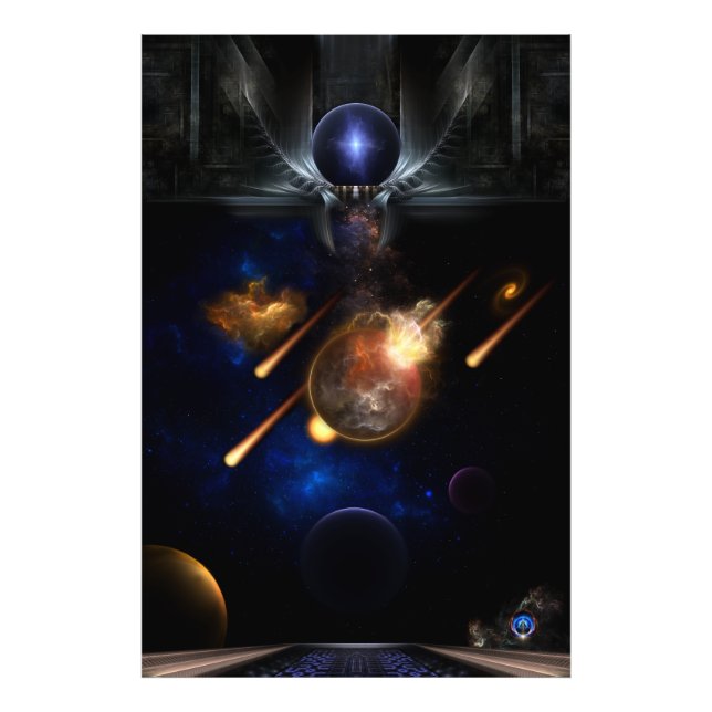 Foto Asteroide Apocalypse Fractal Art Spacescape (Frente)