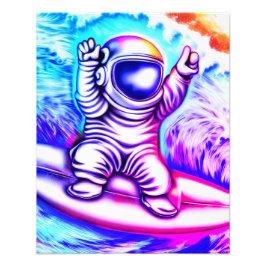 FOTO ASTRONAUT AND HIS COSMIC SURFING ADVENTURE