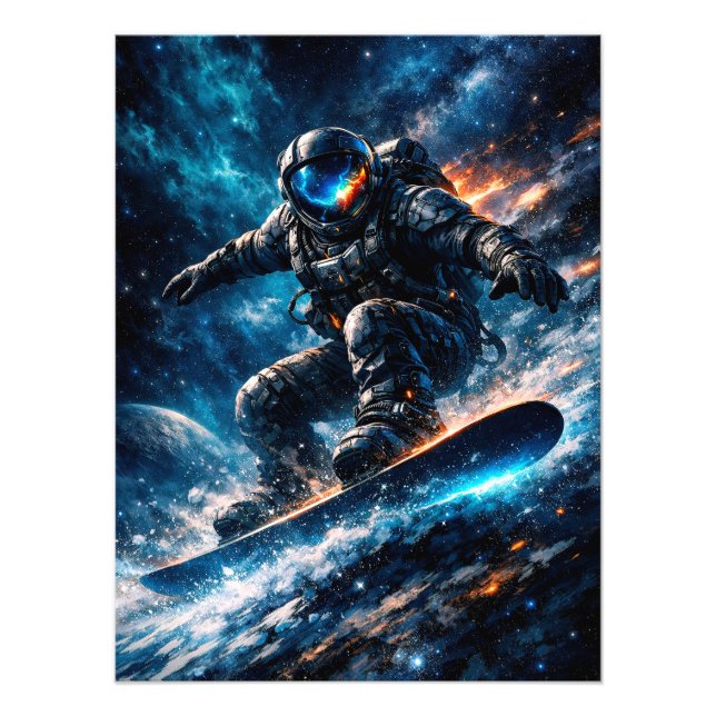 Foto Astronaut Snowboarding Through Space (Frente)