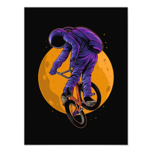Foto Astronauta Andando Bmx Bike No Halloween Da Lua
