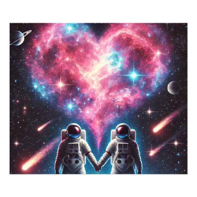 Foto Astronauta Love Photo Impressão (Frente)