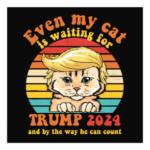 Foto Até Meu Gato Está Esperando Pelo Trump 2024 Vestuá