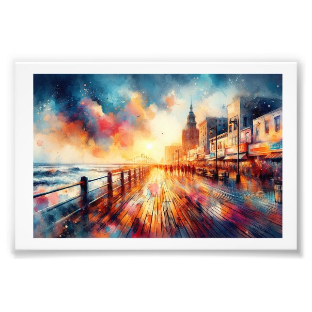 Foto Atlantic City Boardwalk Sunset,  (Frente)