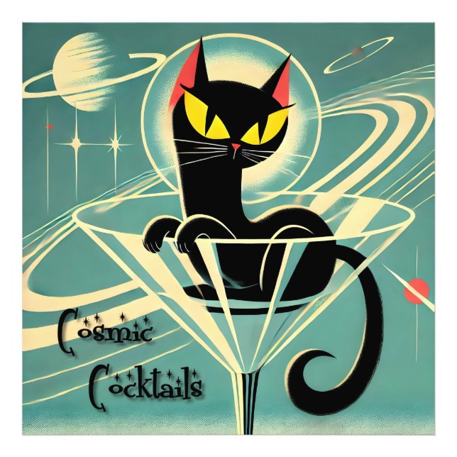 Foto Atomic Futuristic Space Age Black Cat Martini (Frente)