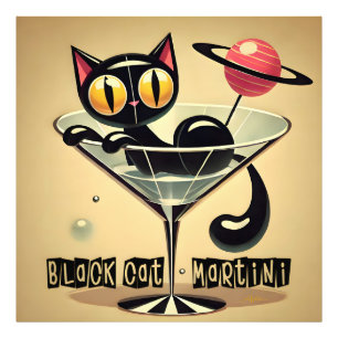 Foto Atomic Futuristic Space Age Black Cat Martini