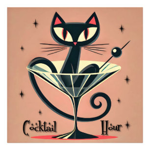 Foto Atomic Futuristic Space Age Black Cat Martini