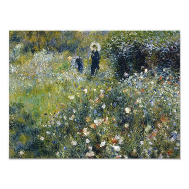 Foto Auguste Renoir - Mulher com Parasol num Jardim (Frente)