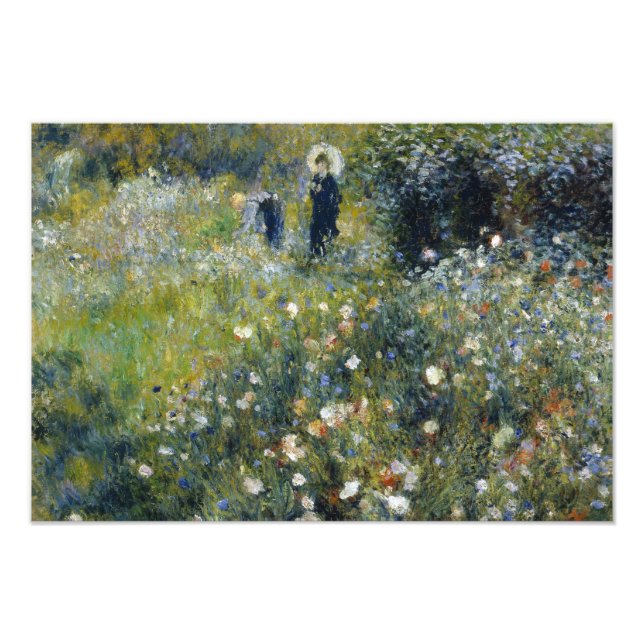 Foto Auguste Renoir - Mulher com Parasol num Jardim (Frente)