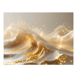 Foto Aura of Gold – Elegant White & Gold Abstract Wall 
