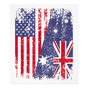Foto AUSTRALIANA ROOTS Half American Flag AUSTRÁLIA