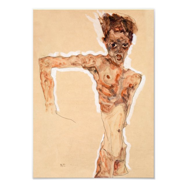 Foto Autorretrato (1911) | Egon Schiele | (Frente)