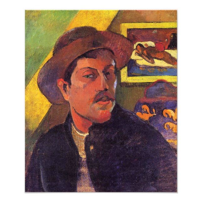 Foto Autorretrato com Chapéu, Paul Gauguin, (Frente)
